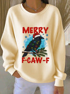 Women's Christmas FDT Animal Bird Print Sweatshirt