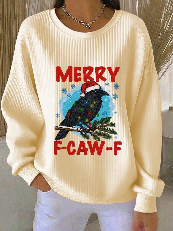 Women's Christmas FDT Animal Bird Print Sweatshirt