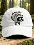 Retro Jimothy Raccoon Print Baseball Cap