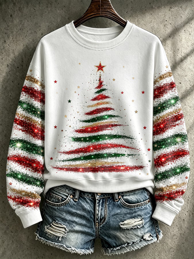 Women's Casual Printed Long-Sleeve Sweatshirt