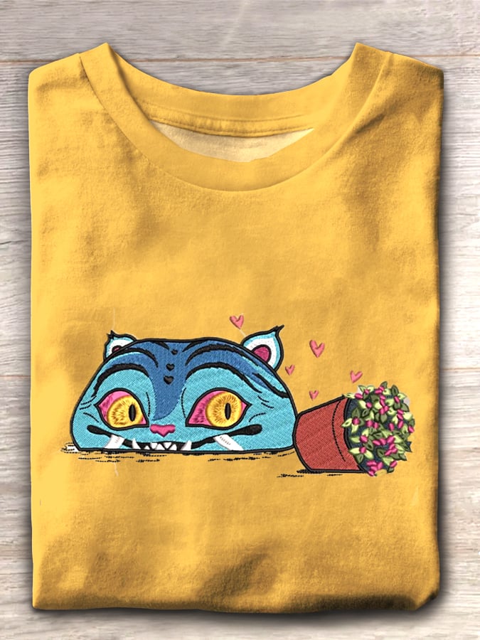 Women's round neck short sleeve T-shirt