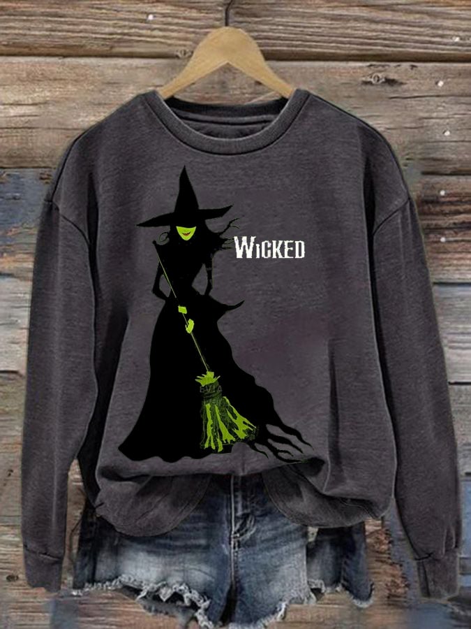 Women's Salem Witch Print Sweatshirt