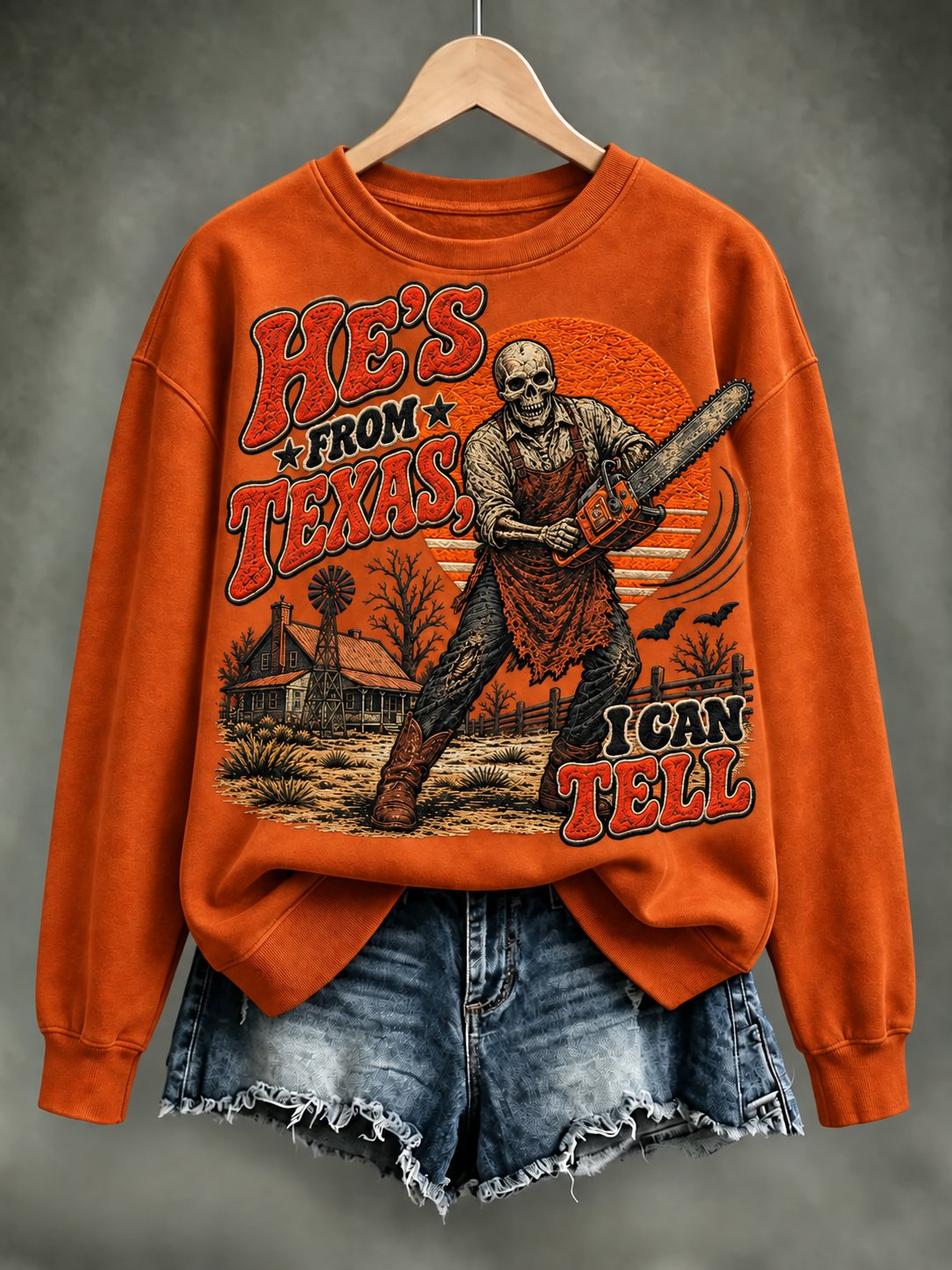 Women'S He's From Texas I Can Tell Print Top
