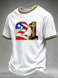 Men's Puerto Rico Baseball Print Short-Sleeve T-Shirt