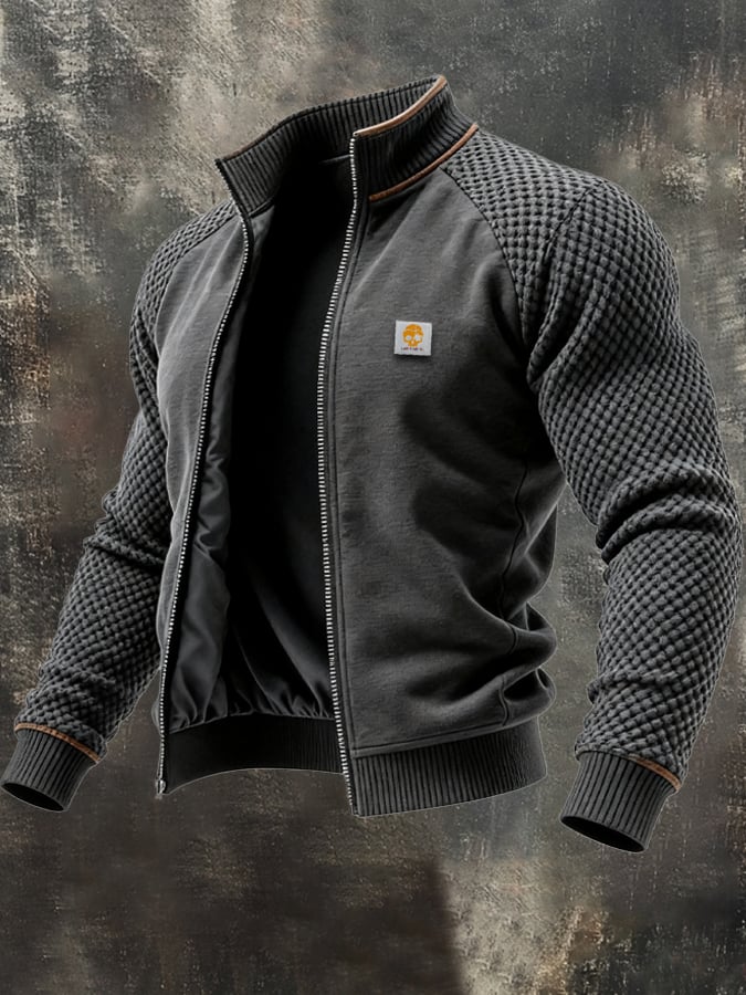 Men's Retro Waffle Panel Outdoor Jacket