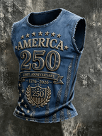 Men's 250th Anniversary Print Crew Neck Vest