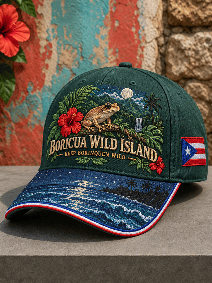 Unisex Retro Puerto Rico Boricua Floral Art Print Hat