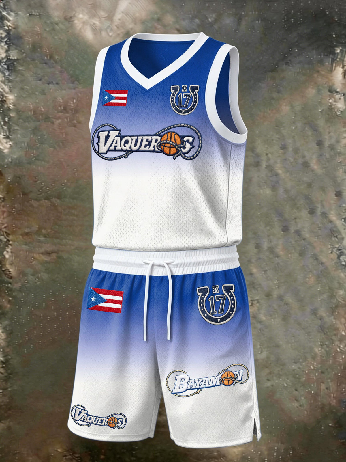 Men's Puerto Rican Basketball Print Casual Cargo Pants