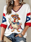 Women's Puerto Rican Print Comfortable Top