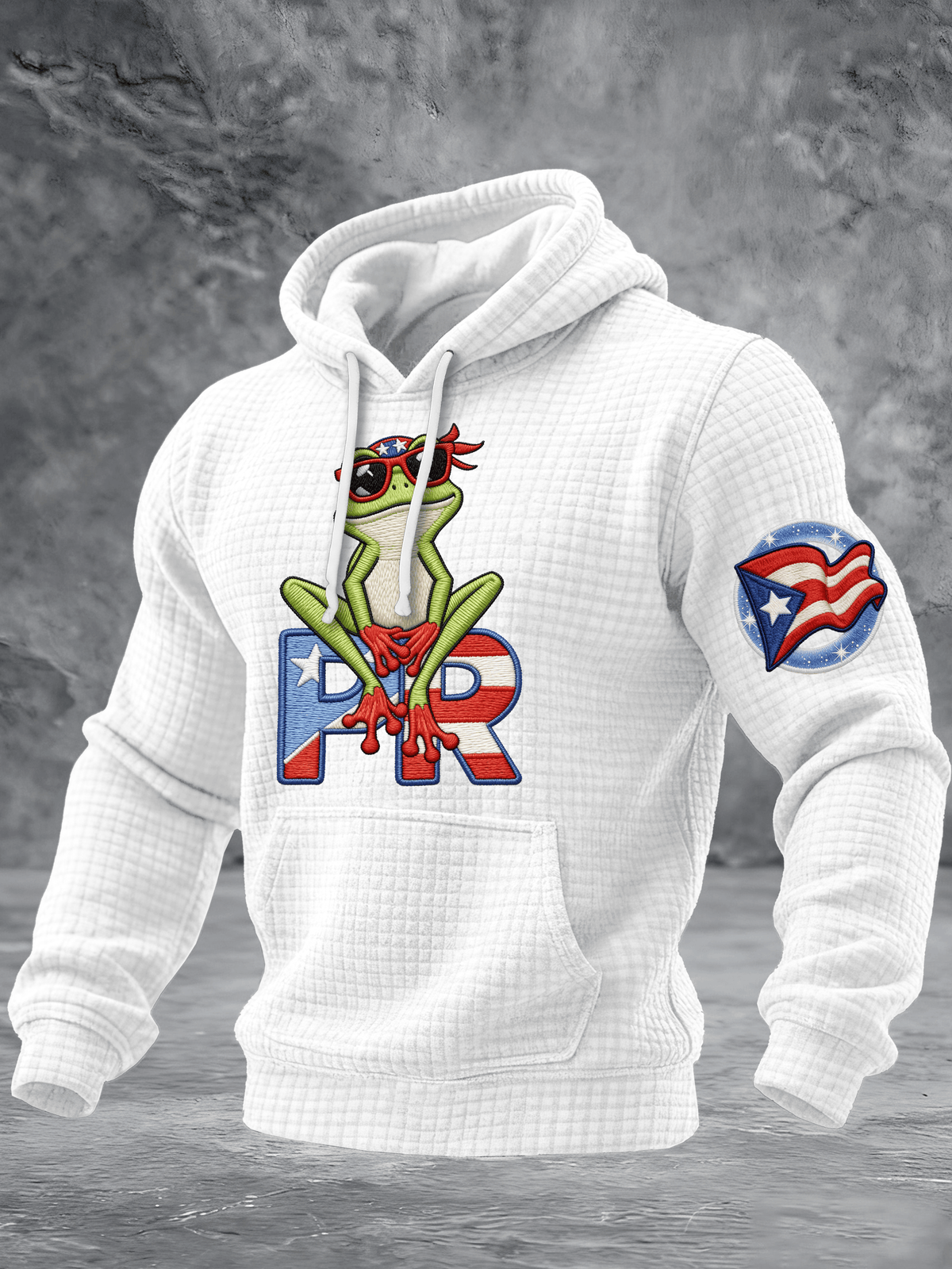 Men's Puerto Rico Hooded Casual Printed Sweatshirt