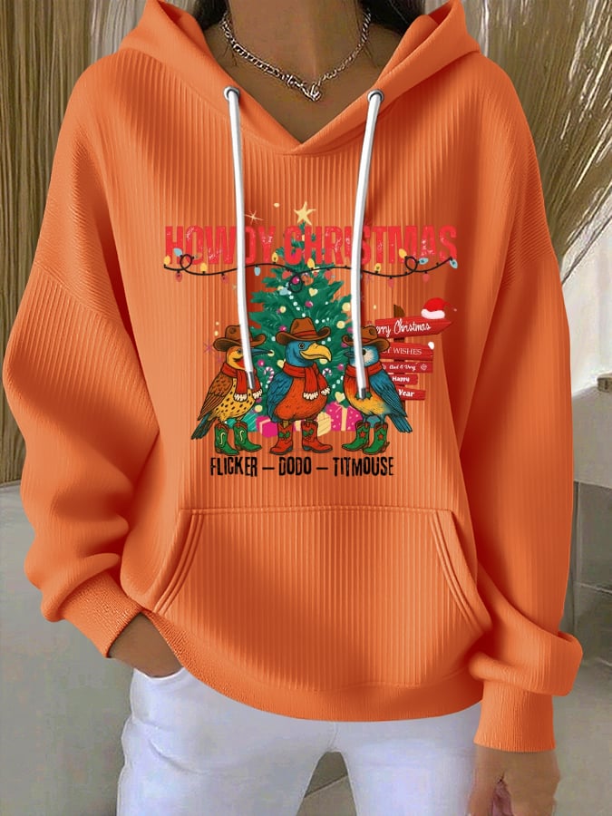 Women's Christmas FDT Animal Bird Print Sweatshirt