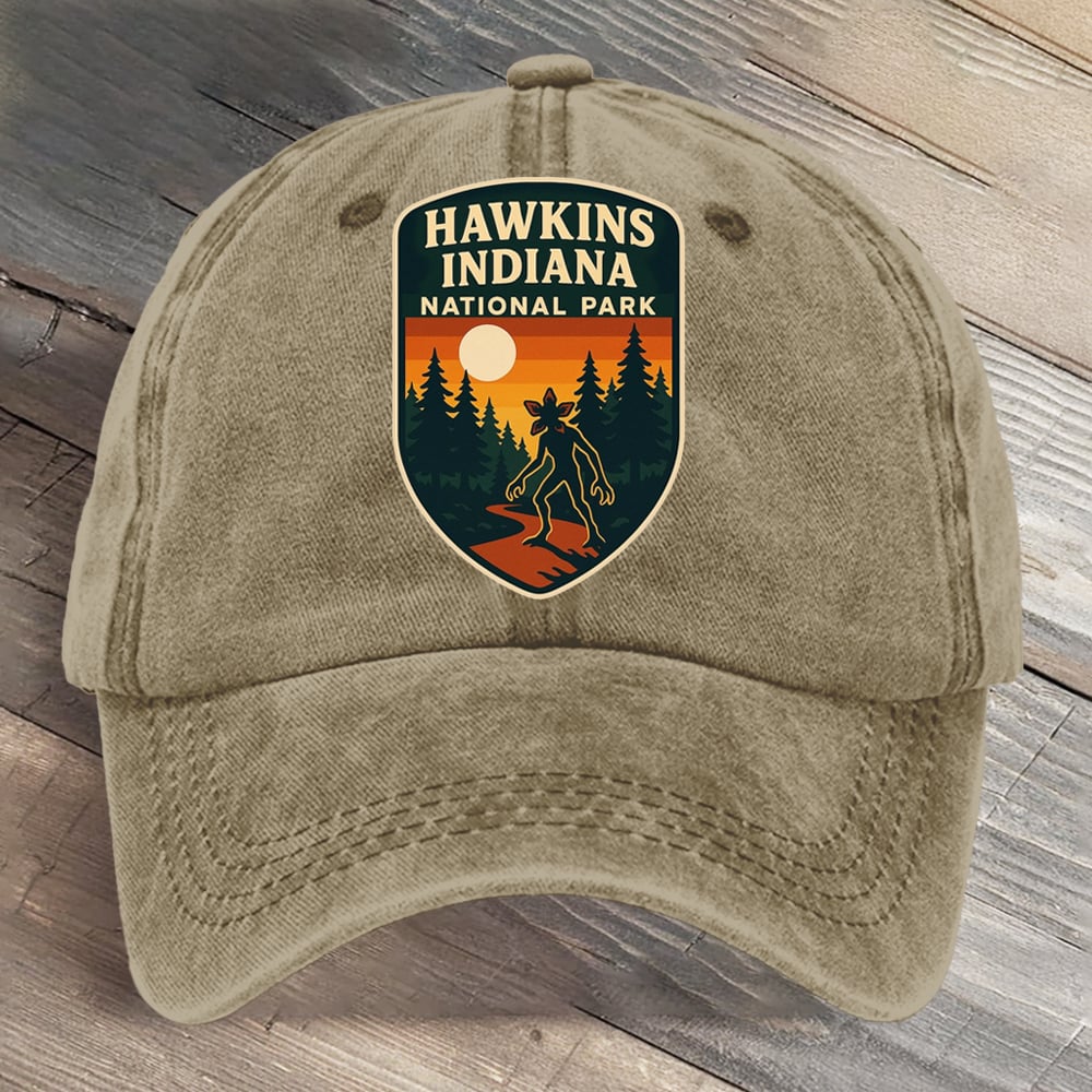 Hawkins Indiana National Park Upside Down Art Printed Cap