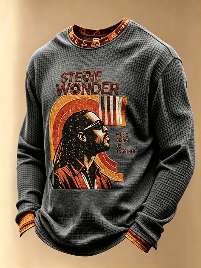 Men's Singer Casual Printed Long-Sleeve T-Shirt