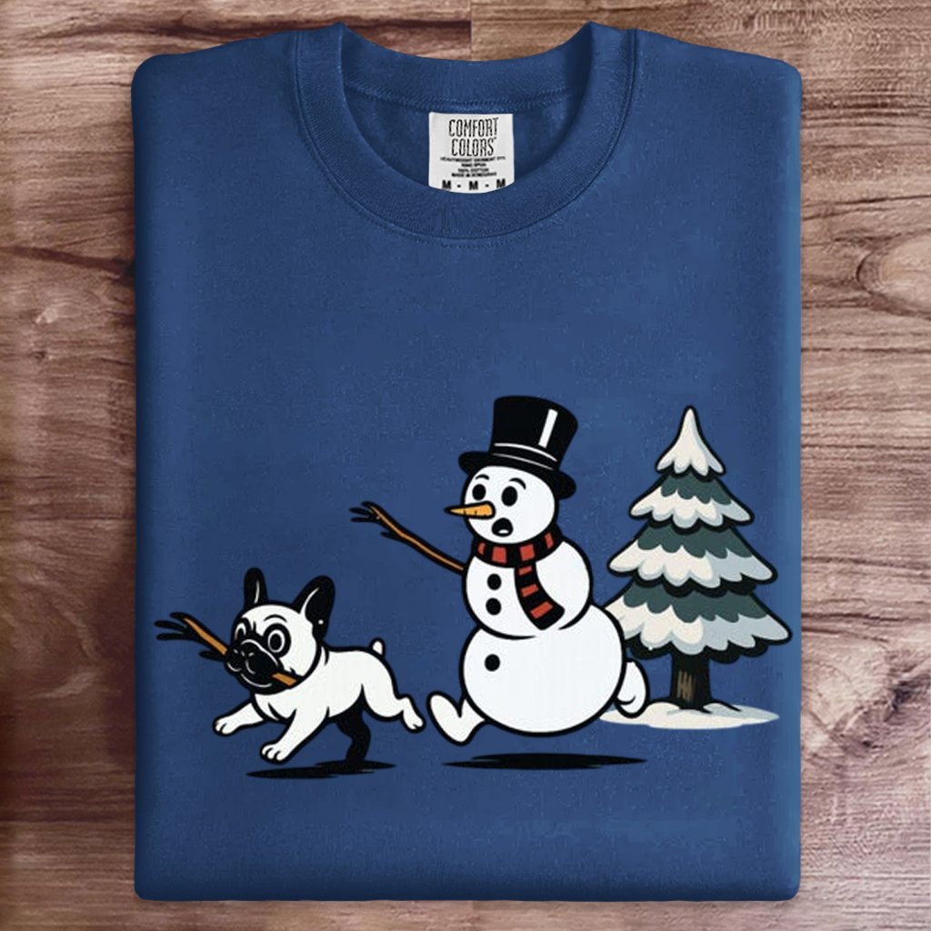 Funny Dog Snowman Christmas Art Print Sweatshirt