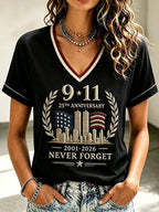 Women's 9.11 Never Forget Printed Casual Tops