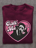 Grim Reaper Call Me Halloween Art Print Thin Sweater