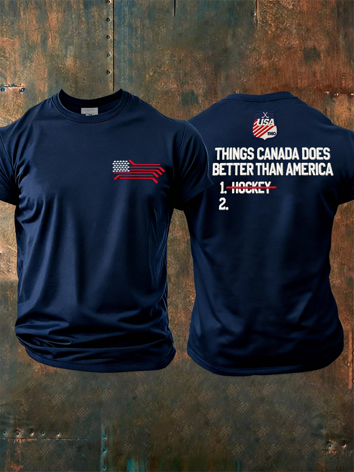 Men's United States Ice Hockey Print Casual T-Shirt