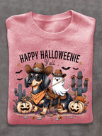 Dog Ghost West Halloween Art Print Thin Sweater