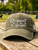 Unisex ”Respect the Beaglesâ€?Washed Retro Baseball Cap