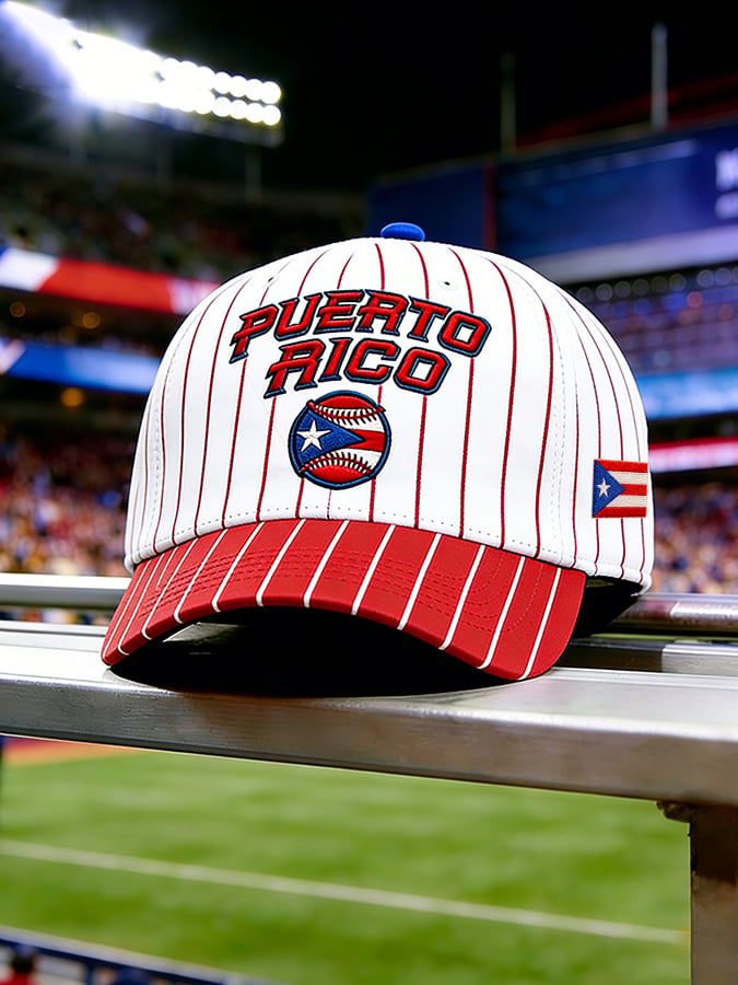 Puerto Rican Baseball Print Cap
