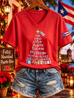 Women's Boricua Christmas Print Top