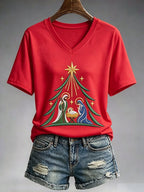 Women's Christmas Nativity Print Casual Sweatshirt