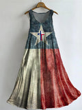 Women's Texas Faith Cross Print Cotton and Linen Blend Dress