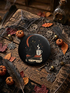 Unisex Retro Halloween Is He Dead Yet Black Cat Pin-Back Button