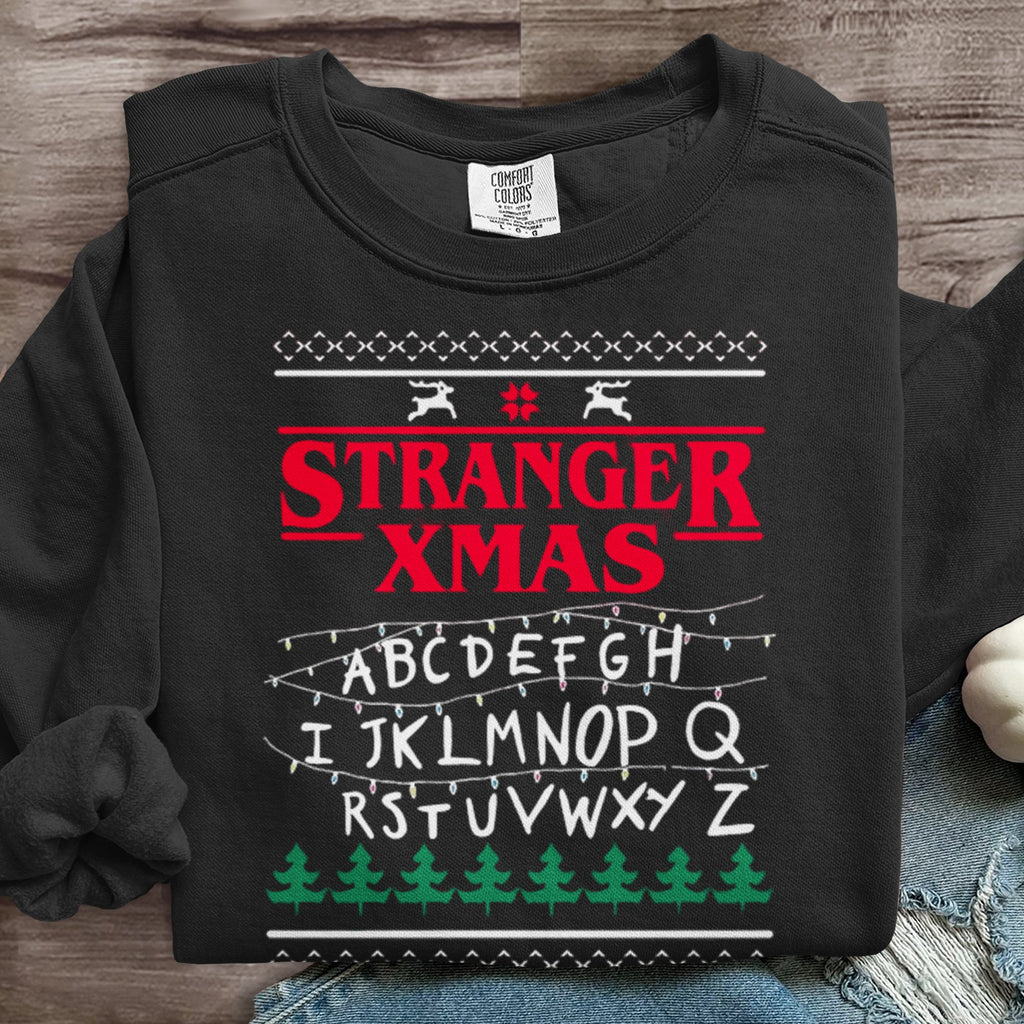 Christmas Things Upside Down Hawkins Indiana National Park Upside Down 80s Horror Art Print Sweatshirt