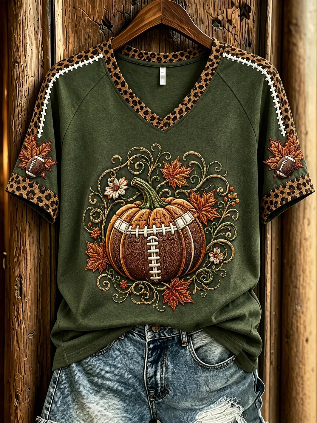 Women's Fall Rugby Print Top
