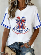Women's  Baseball  Print Shirt