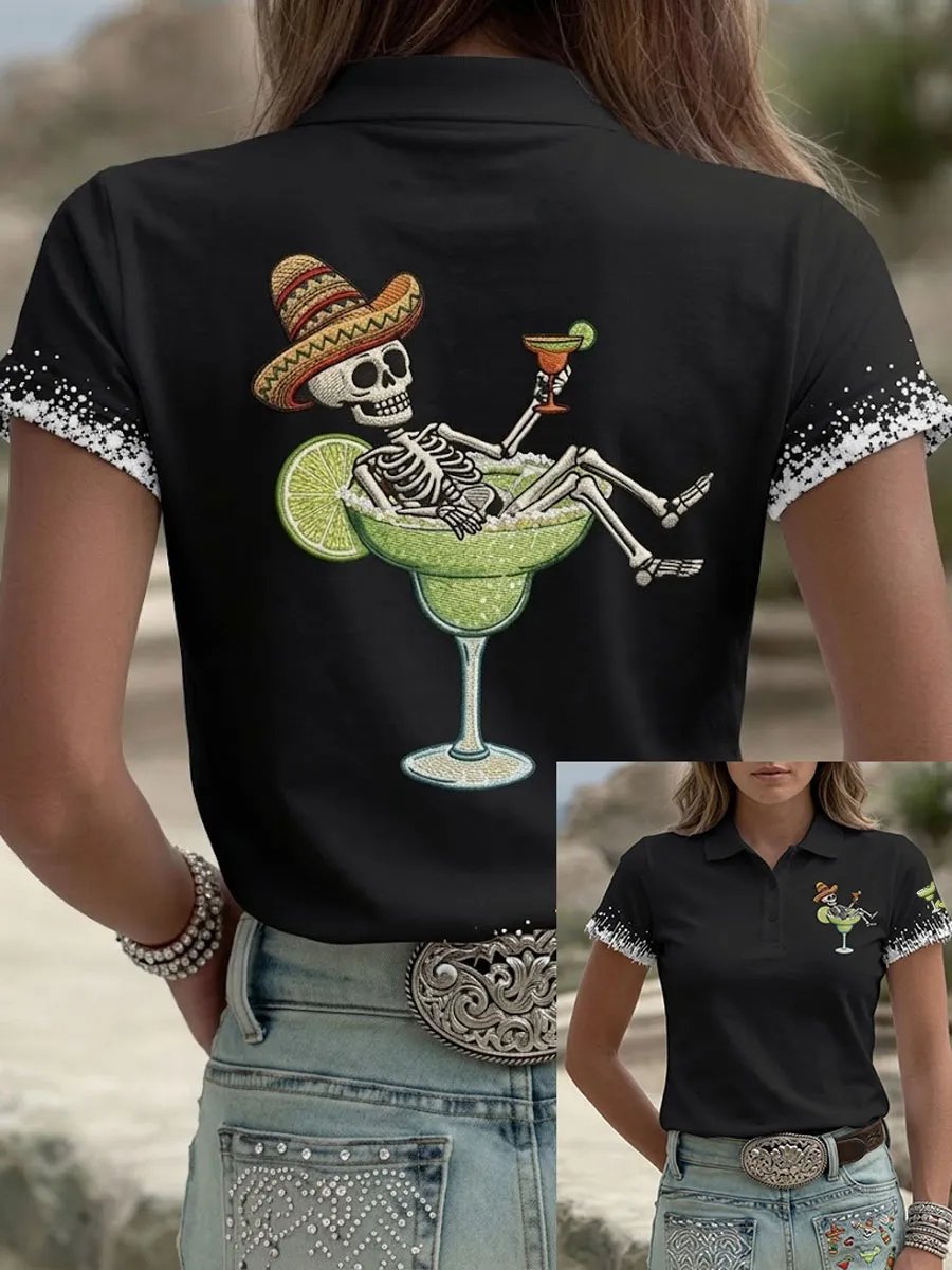 Women's Casual Cinco De Mayo Short-Sleeve Polo Shirt