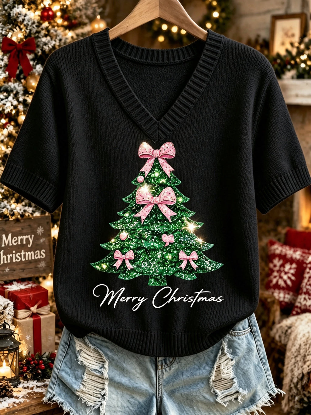 Women's Christmas Print T-Shirt
