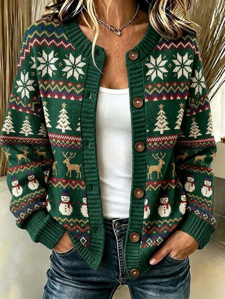 Women's Casual Christmas Cardigan