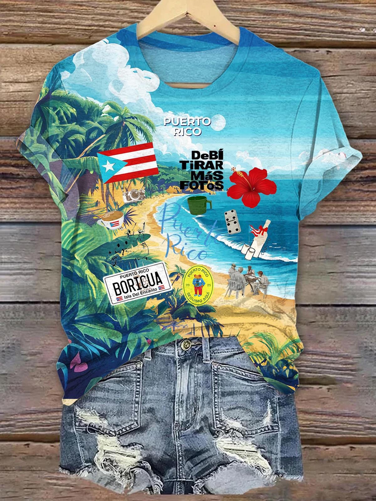 Pnkfr Puerto Rican Coffee Printed Crew Neck T-shirt