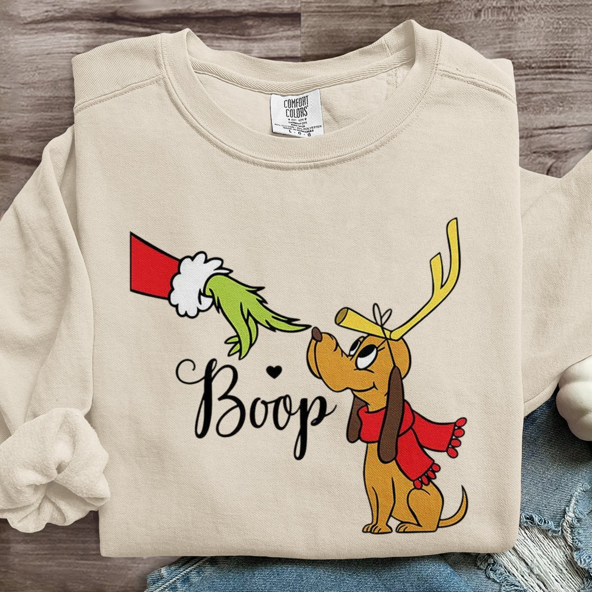 Boop Funny Dog Christmas Art Print Sweatshirt