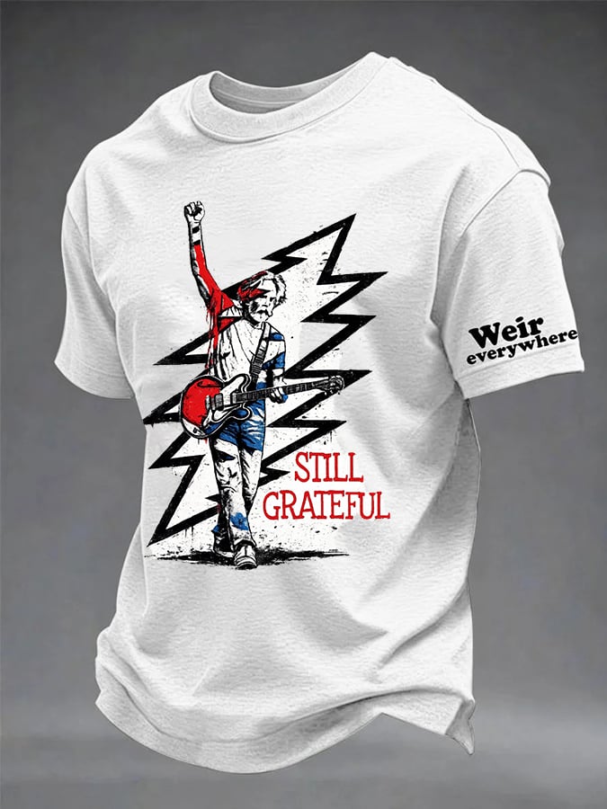 Men's Still Grateful Printed Casual T-shirt