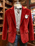 Men's Christmas suede blazer with brooch