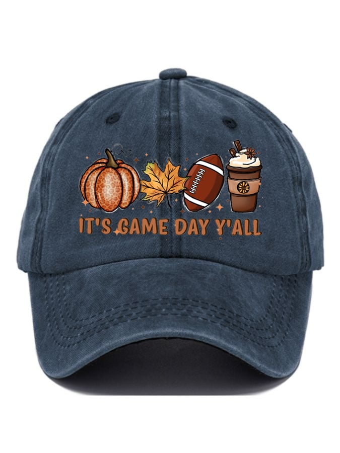 It's Game Day Y'all Football Print Baseball Cap
