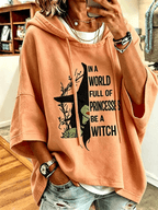 Women's Halloween Witch Print Hooded Sweatshirt