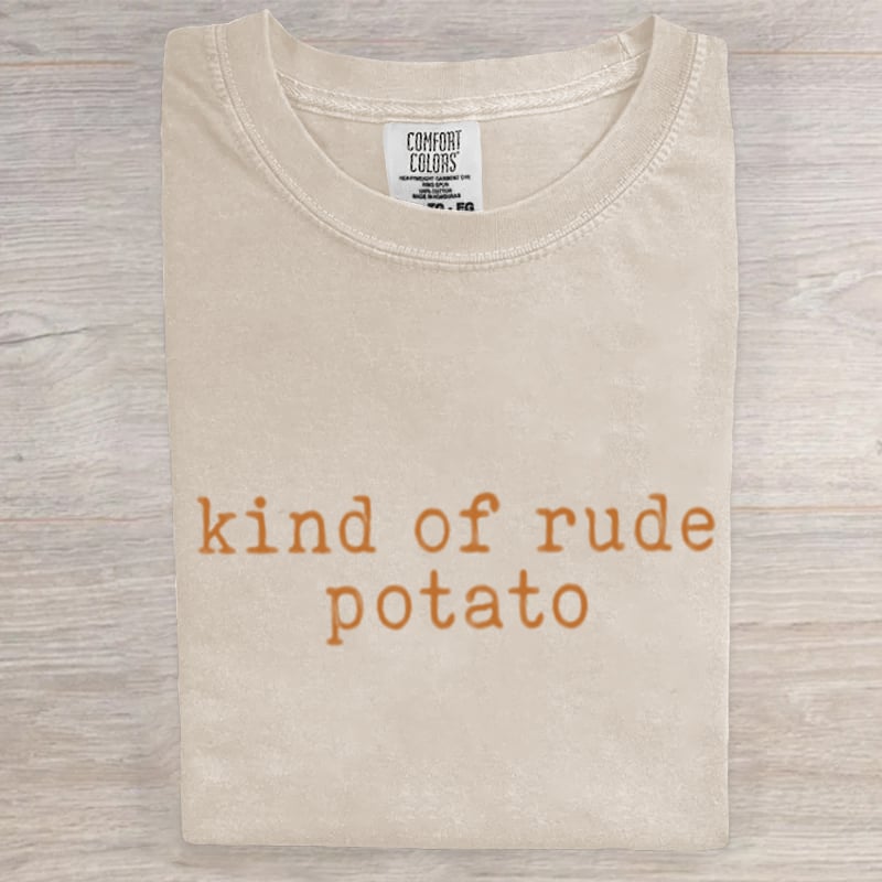 Kind Of Rude Potato Funny Thanksgiving Couples Art Print T-Shirt