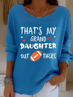 Women's That's My Granddaughter Out There Print Knitted Top