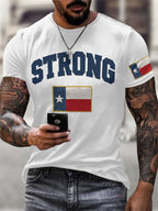 Men's Retro Pray For Texas Texas Strong Print T-Shirt
