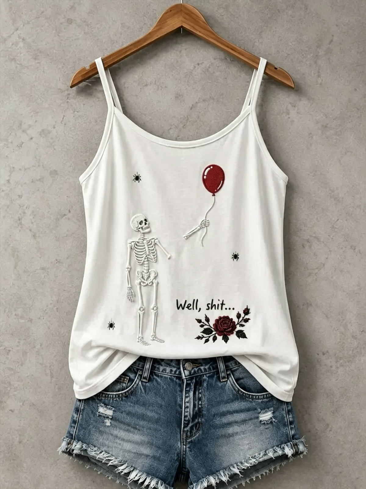 Women's Well,Shit... Gothic Skull Tank Top