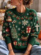 Women's Casual Print Knit Top