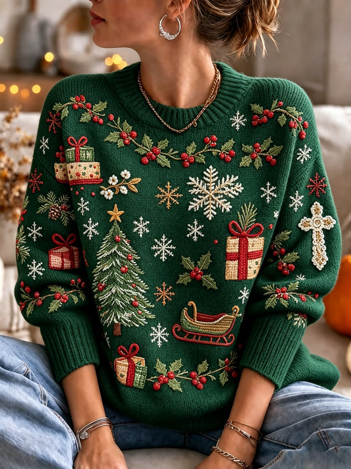 Women's Casual Print Knit Top
