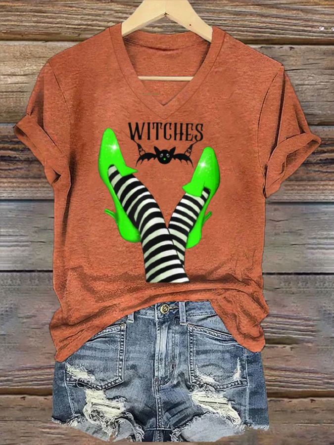 Women's Halloween Printed Casual T-Shirts