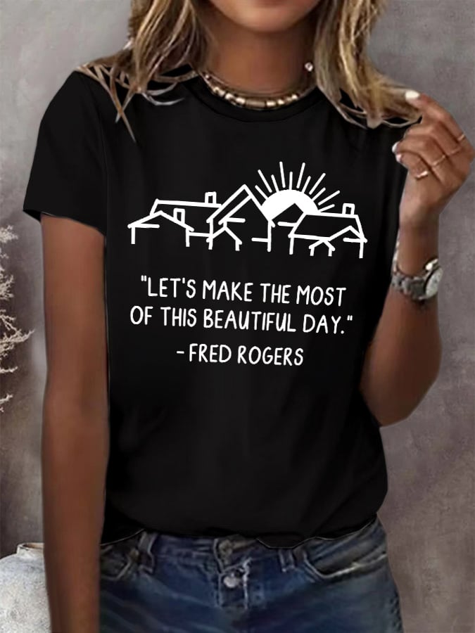 Retro Let's Make The Most Of This Beautiful Day Print T-Shirt