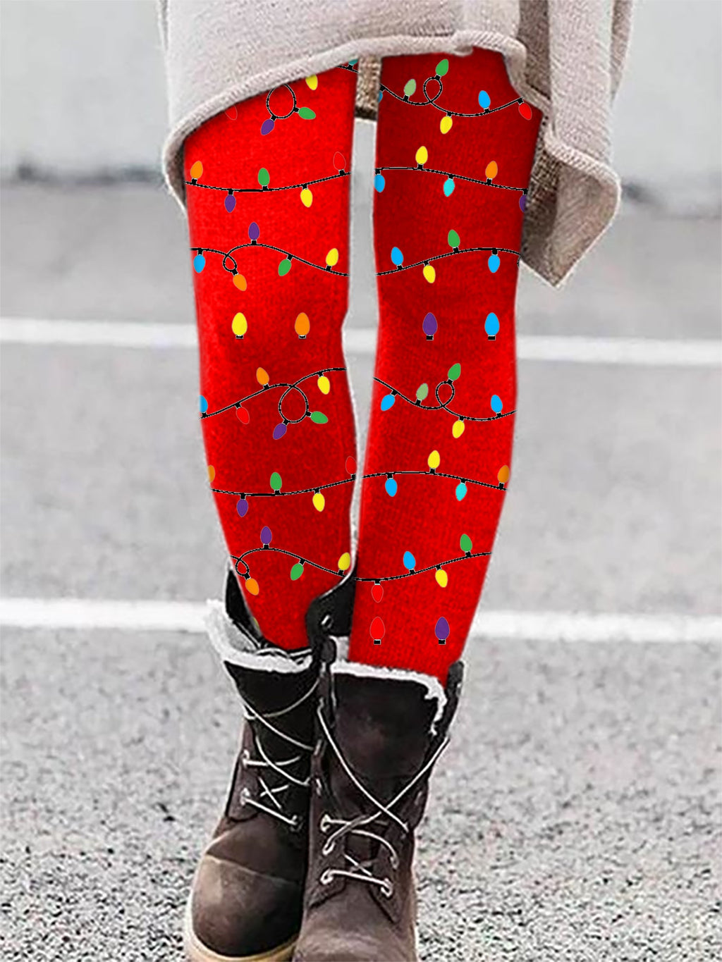 Women's Christmas Wine Glass Print Leggings