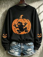 Women's Puerto Rico Halloween Printed Long-Sleeve Sweatshirt